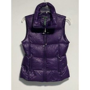 Lauren Ralph Lauren Down Puffer Full Zip Vest Purple Women’s XS.    B1